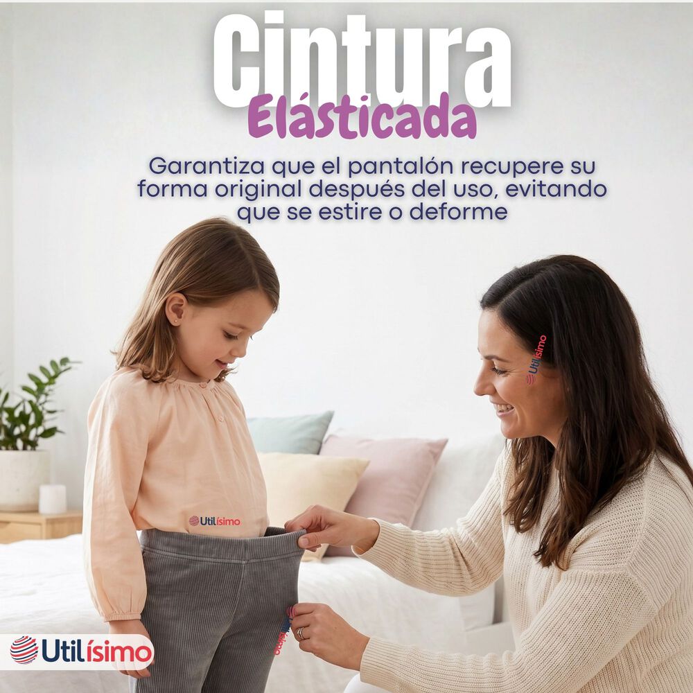 Calza Pantal&oacute;n Palazzo Ni&ntilde;a Polar Con Chiporro Elasticada T&eacute;rmica Gris Melange image number 8.0