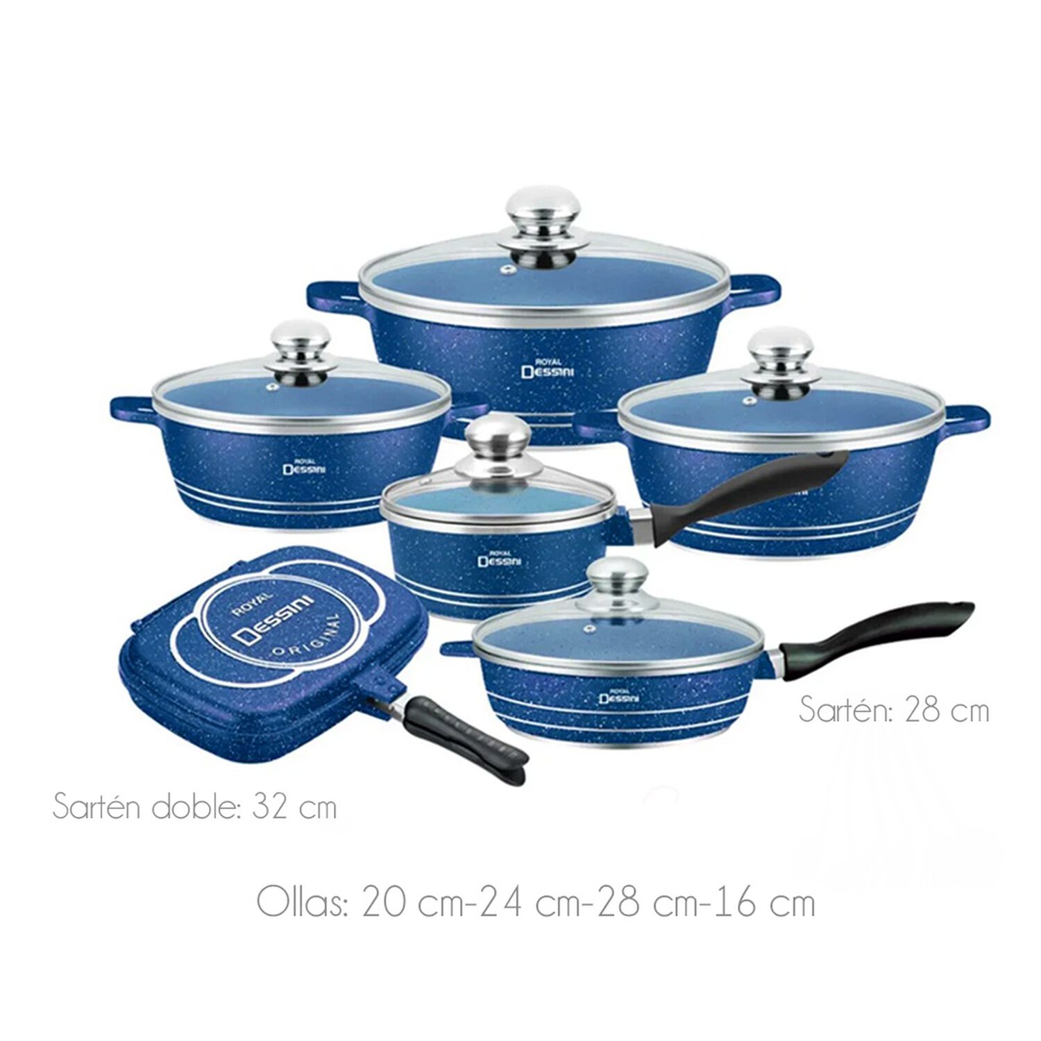 Juego De Ollas Granito Bateria De Cocina 23 Piezas Azul image number 4.0