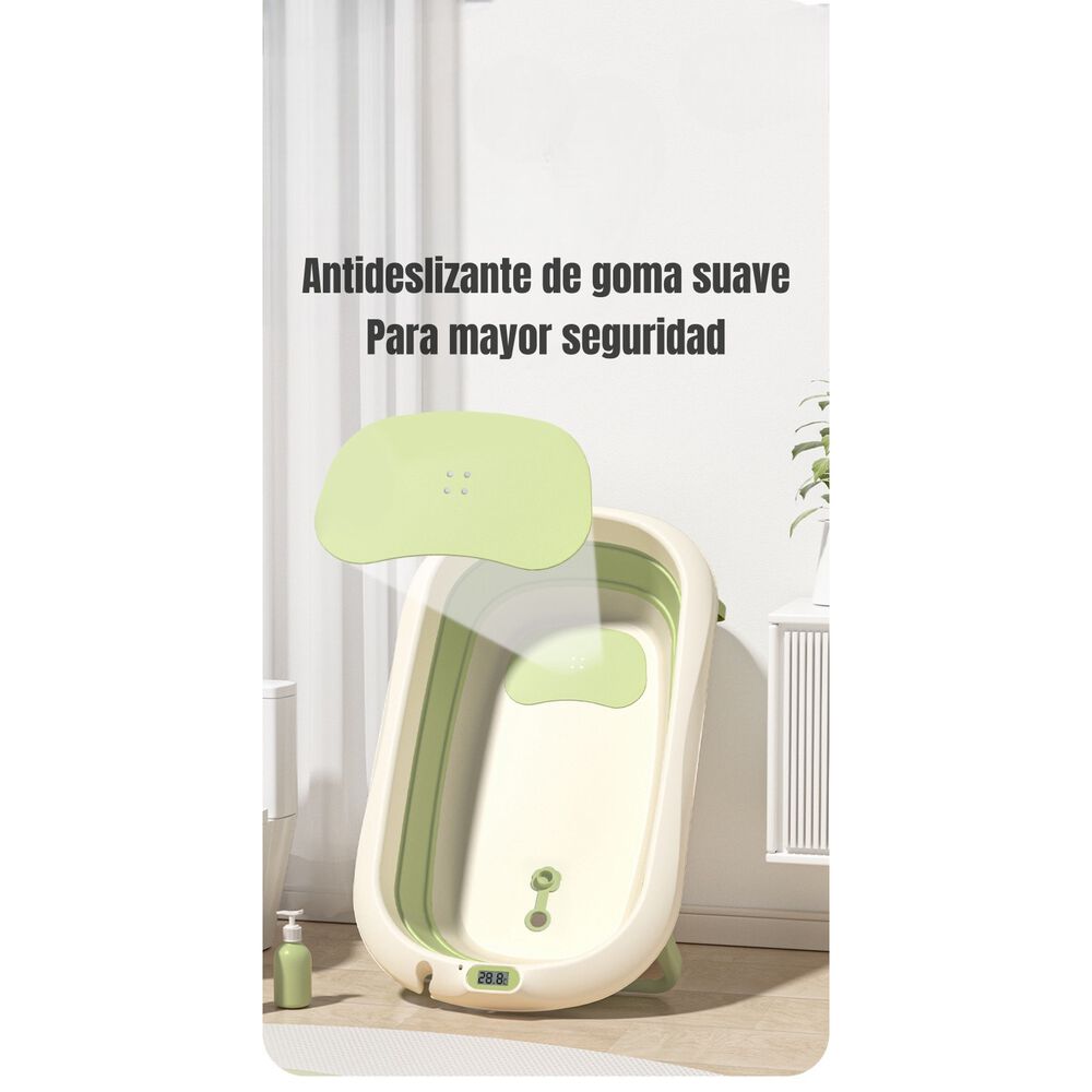 Ba&ntilde;era Con Term&oacute;metro Coj&iacute;n Premium Verde Lubabycas image number 7.0