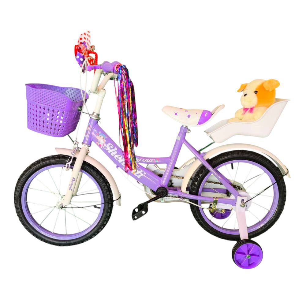 Bicicleta Aro 16 Infantil Con Peluchero Lila Shengdi image number 2.0