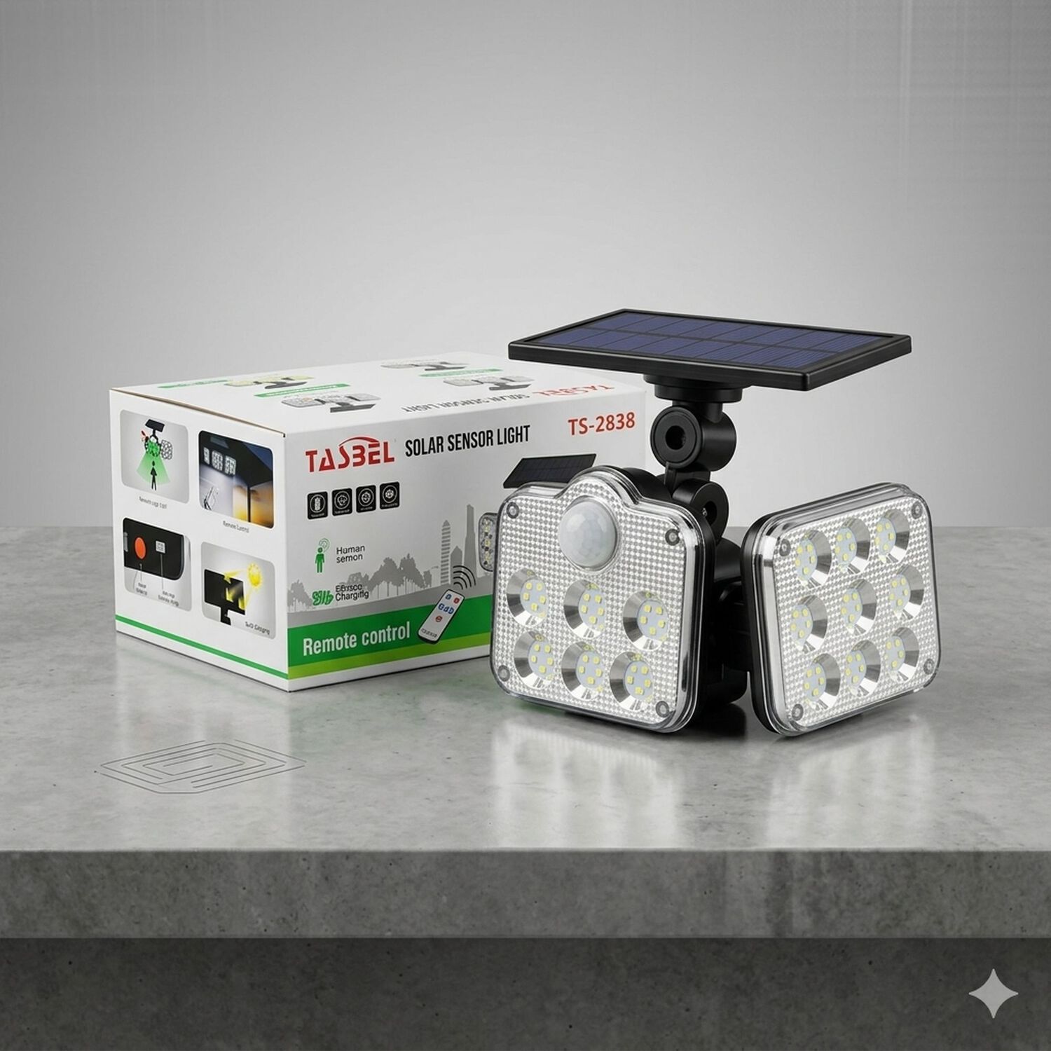 Luz Solar Foco Triple Cabezal Con Sensor De Movimientos image number 5.0