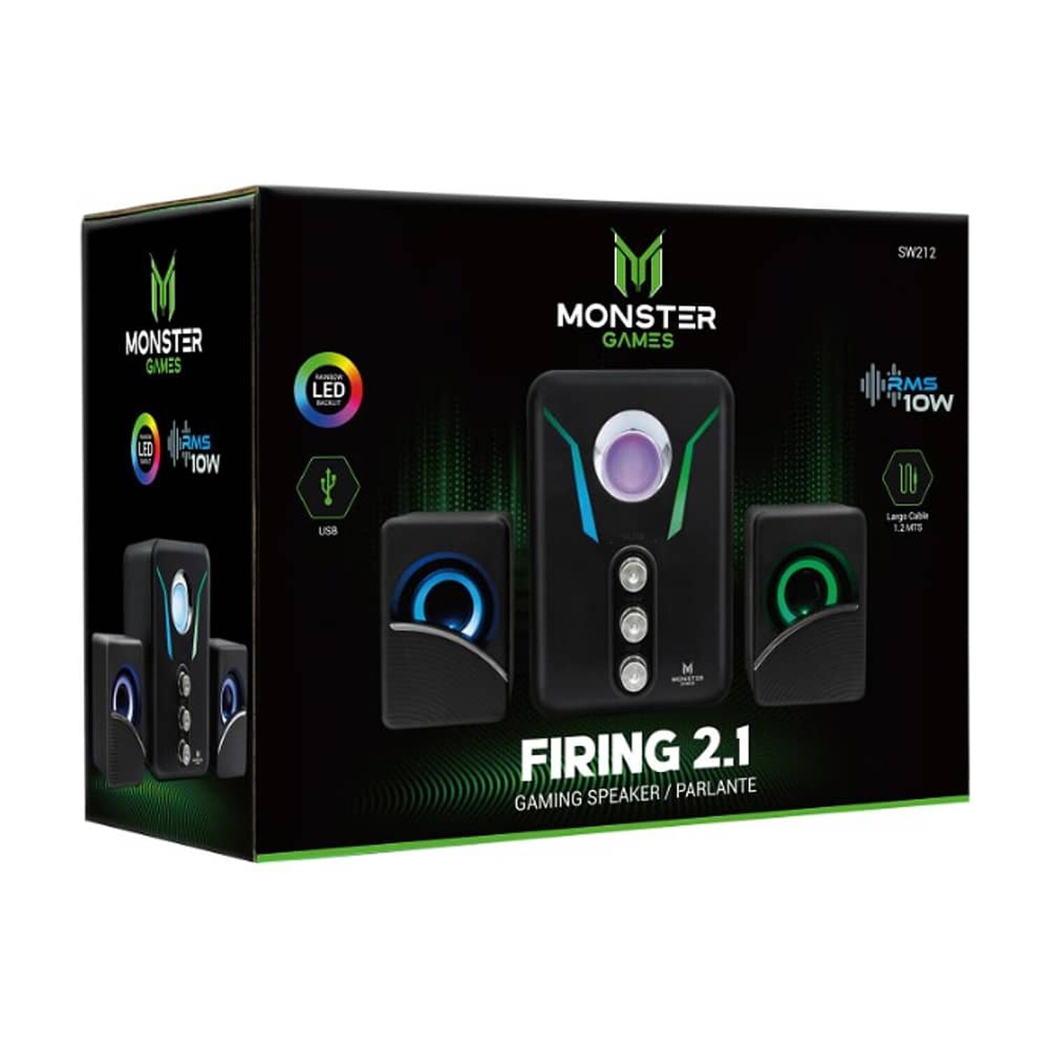Subwoofer Gamer Monster 2.1 Sw212 image number 0.0