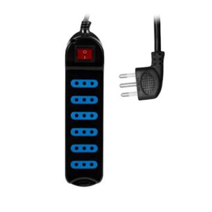 Alargador 6 Posiciones Con Switch 5 Mts. Negro