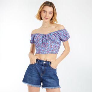 Blusa Cors&eacute; Manga Corta Cuello Cuadrado Mujer Freedom