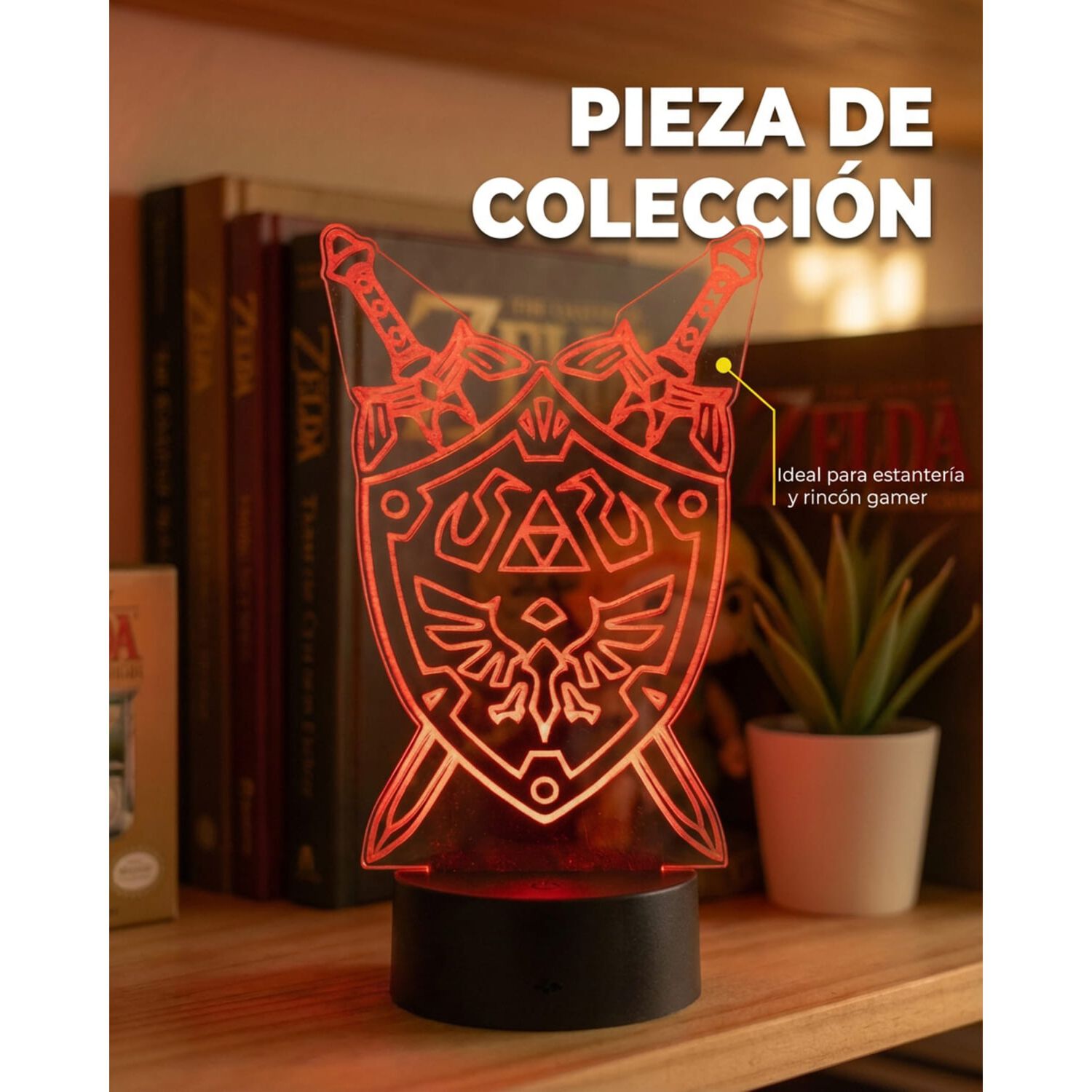Lampara 3d Zelda Escudo image number 3.0