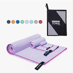 Toalla De Deporte Microfibra Set X3 Morada
