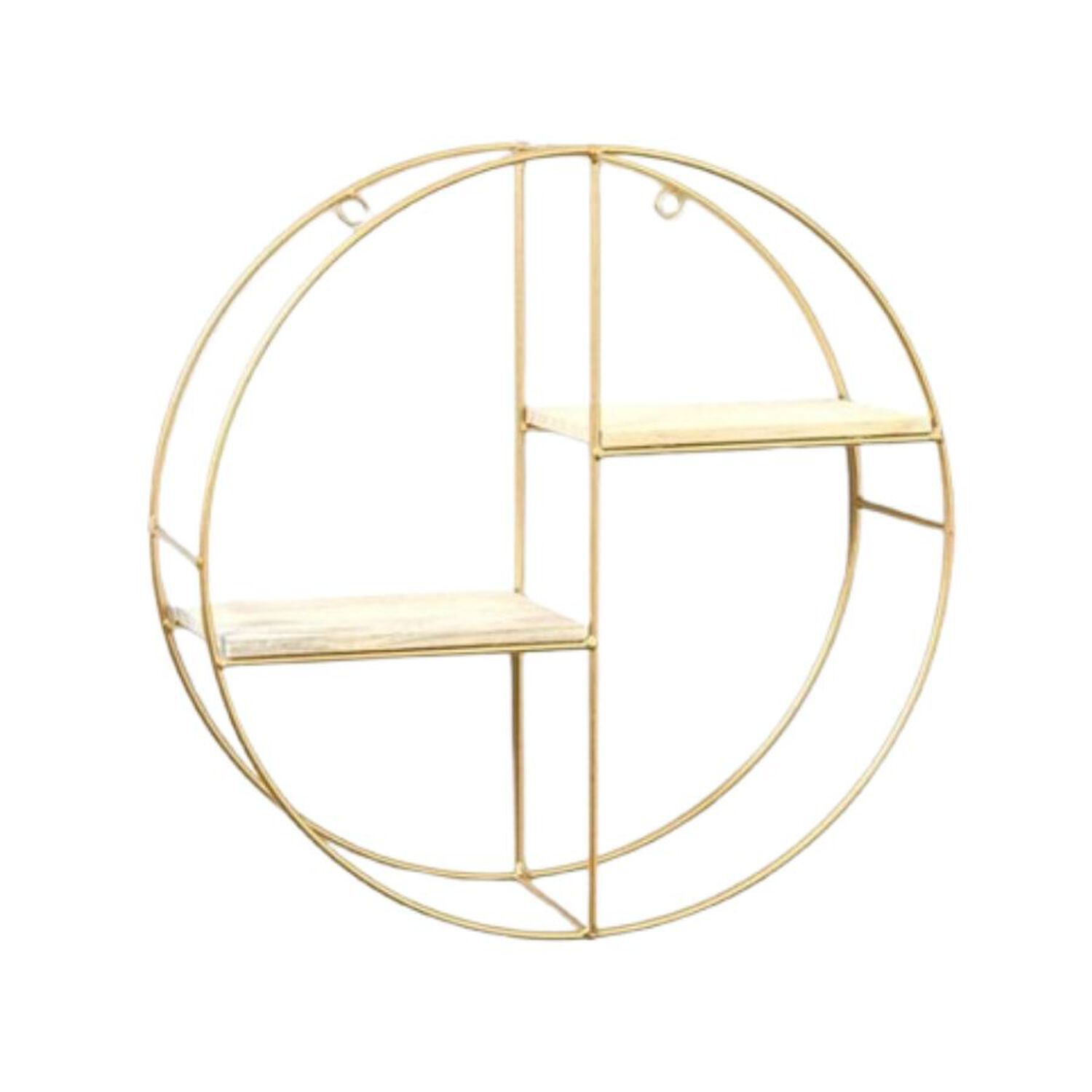 Estante Flotante Circular 2 Niveles Metal Madera Decorativo image number 0.0
