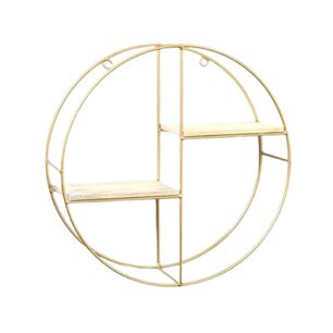 Estante Flotante Circular 2 Niveles Metal Madera Decorativo