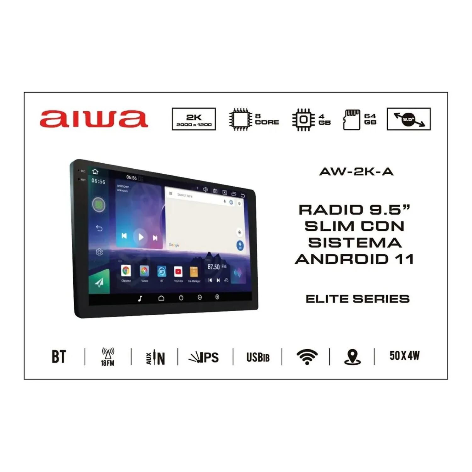 Radio Pantalla Para Automovil 9.5" 2k 4gb Android Aw-2k Aiwa image number 2.0