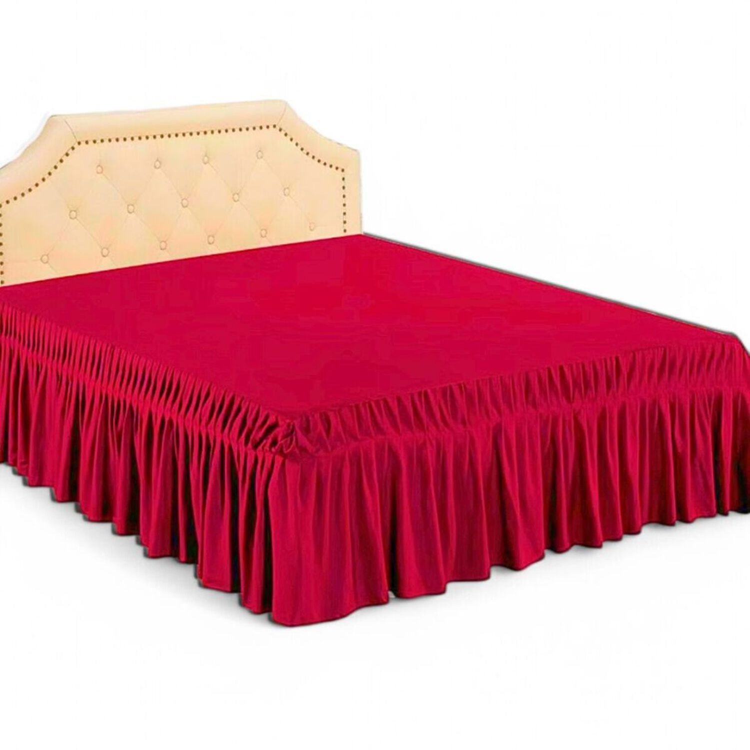 Faldon Para Cama De 1.5 Plazas Color Rojo image number 0.0