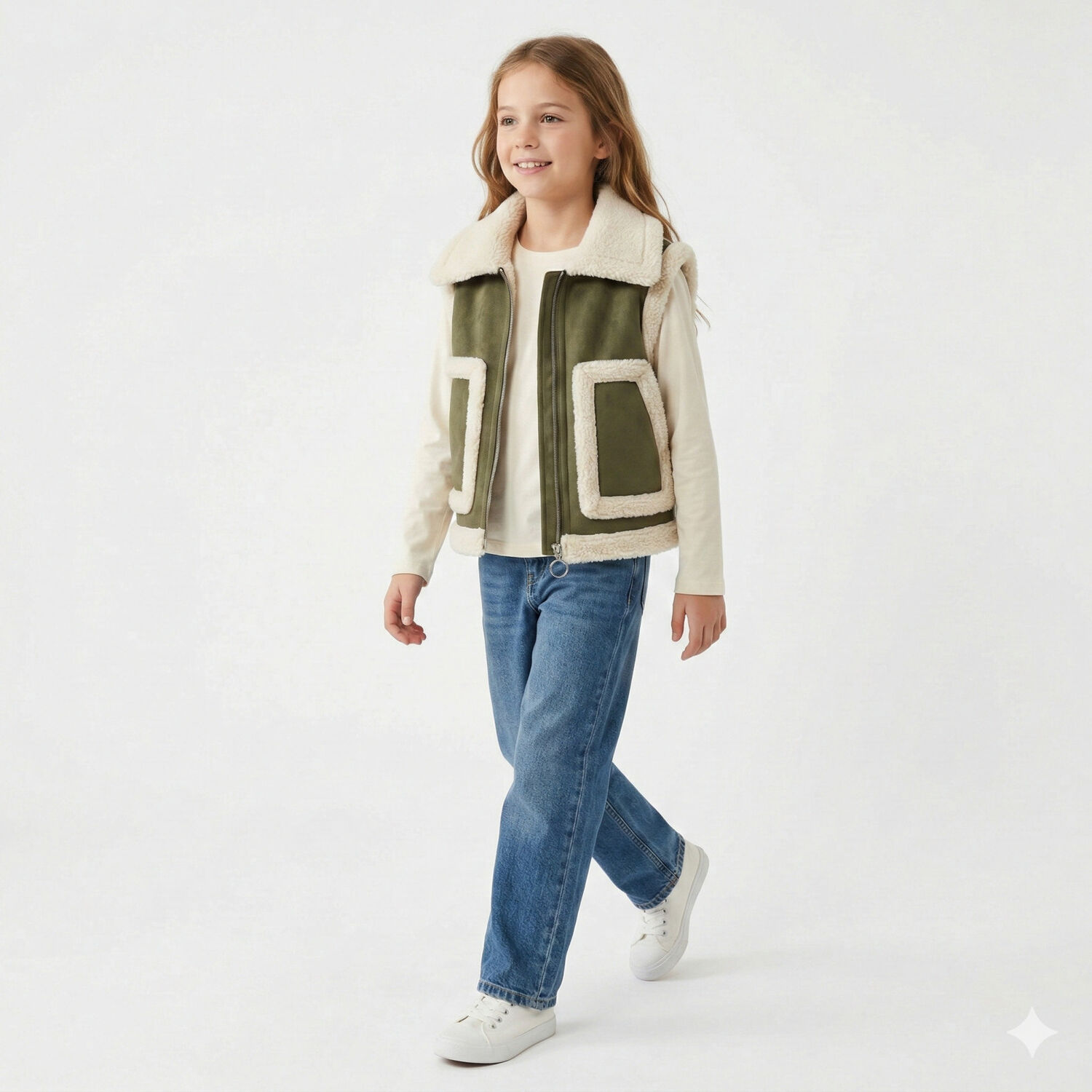 Chaleco Borrego Unisex Sin Mangas Invierno Estilo Europeo image number 1.0