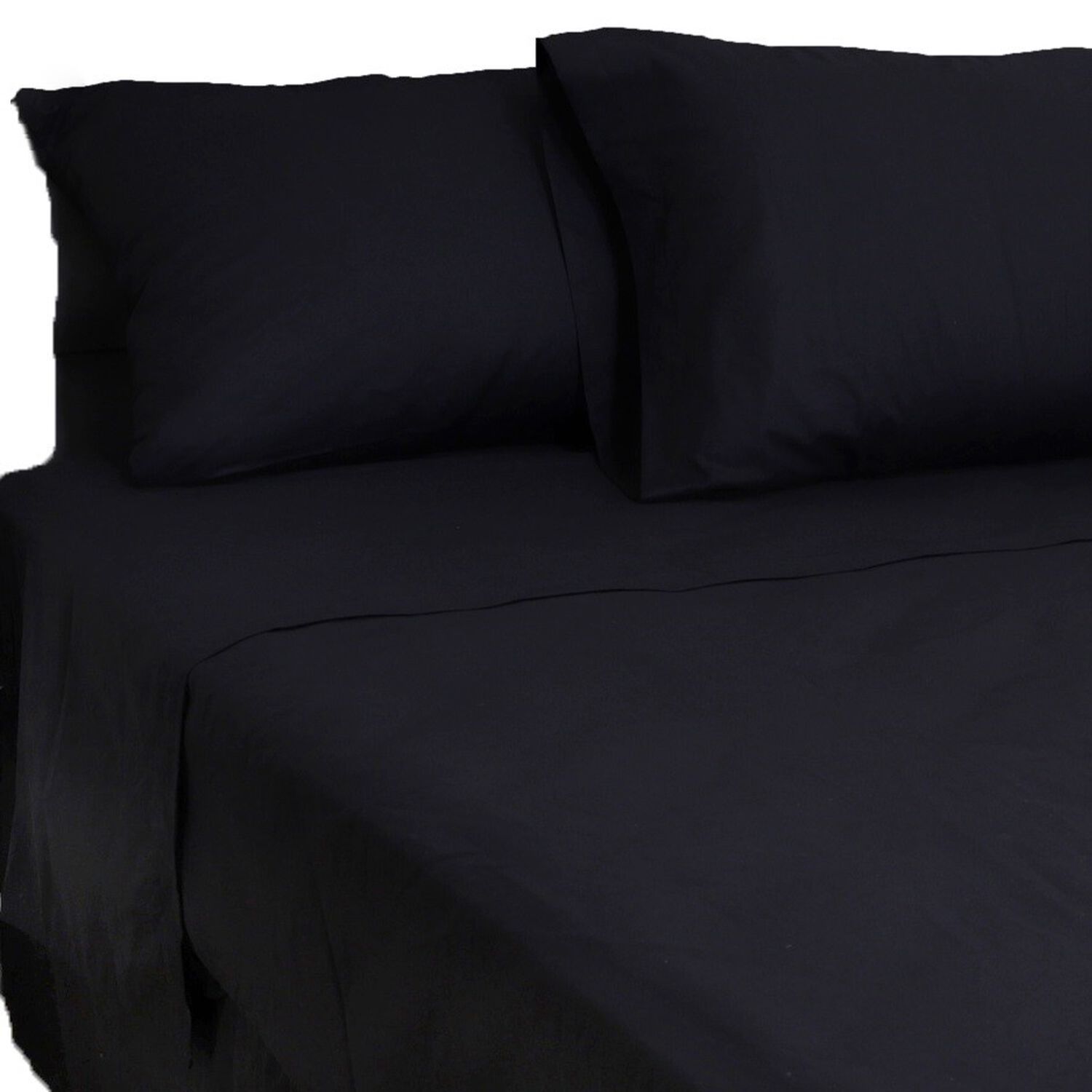 Sabana Unicolor Arthome King Color Negro 144 Hilos image number 0.0