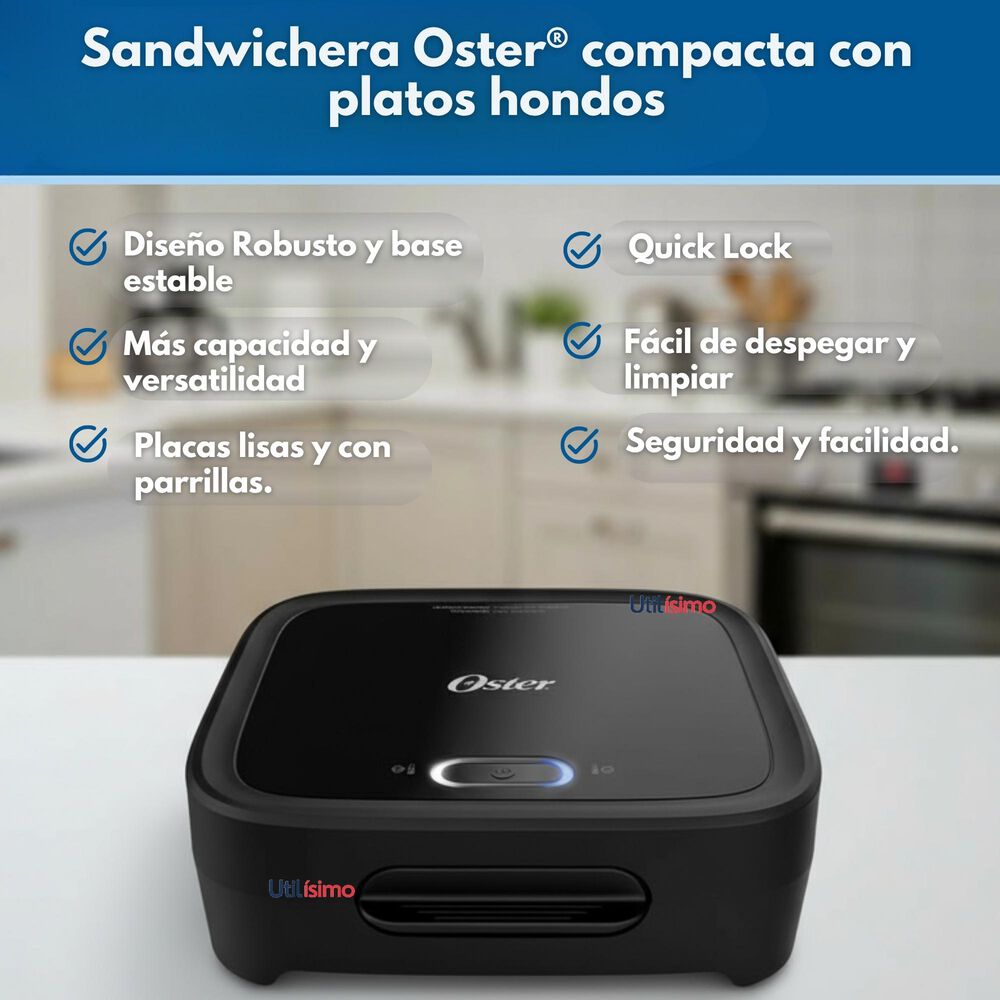 Sandwichera Oster Compacta Con Platos Hondos Ckstsm400 image number 1.0