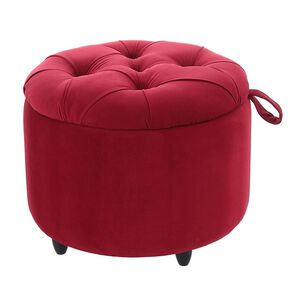 Pouf Ba&uacute;l Zoe Rojo Felpa 60x60x50 Cm