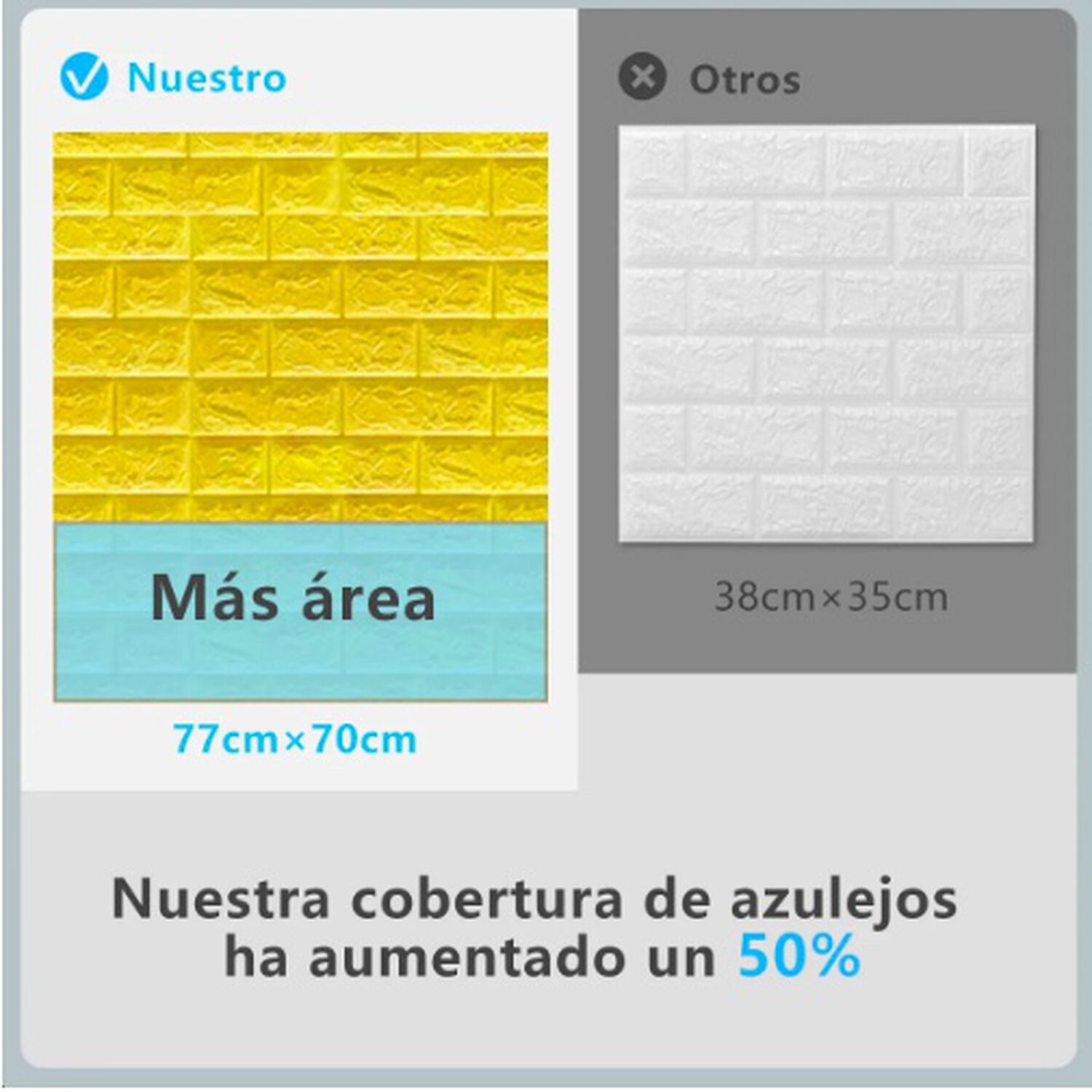 Pack 10 Lamina Papel Mural Autoadhesivo 3d Amarillo image number 4.0