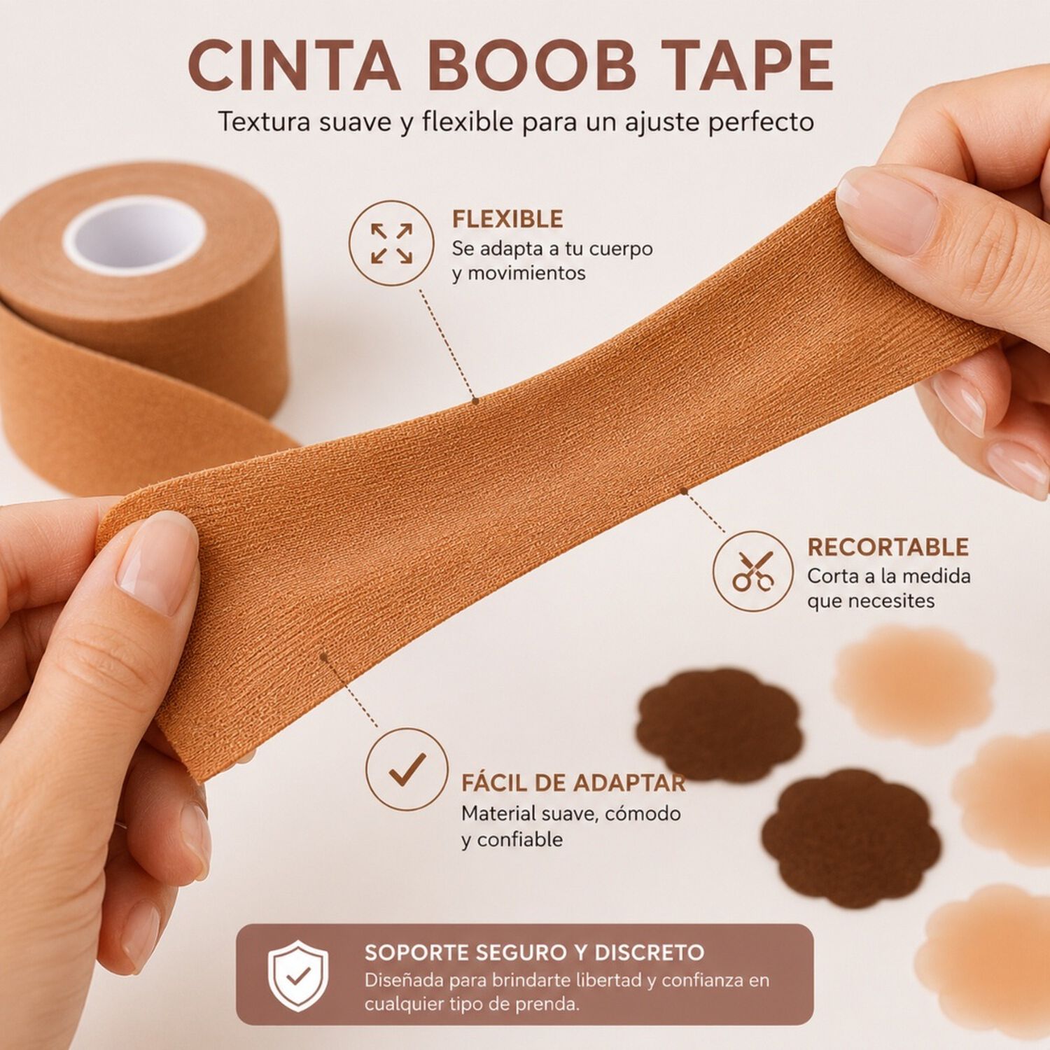 Cinta Levanta Pecho 5cmx5mt + 20 Cubre Pezones Boob Tape image number 4.0