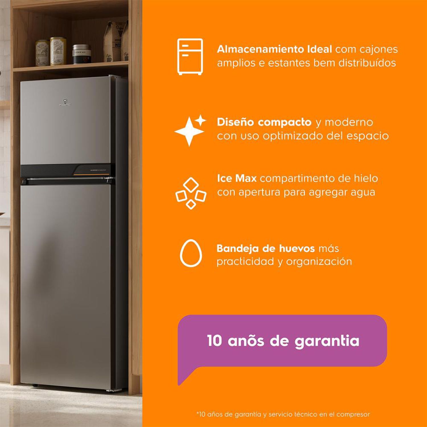 Refrigerador Top Freezer Mademsa Altus 1250is / No Frost / 242 Litros / C image number 6.0