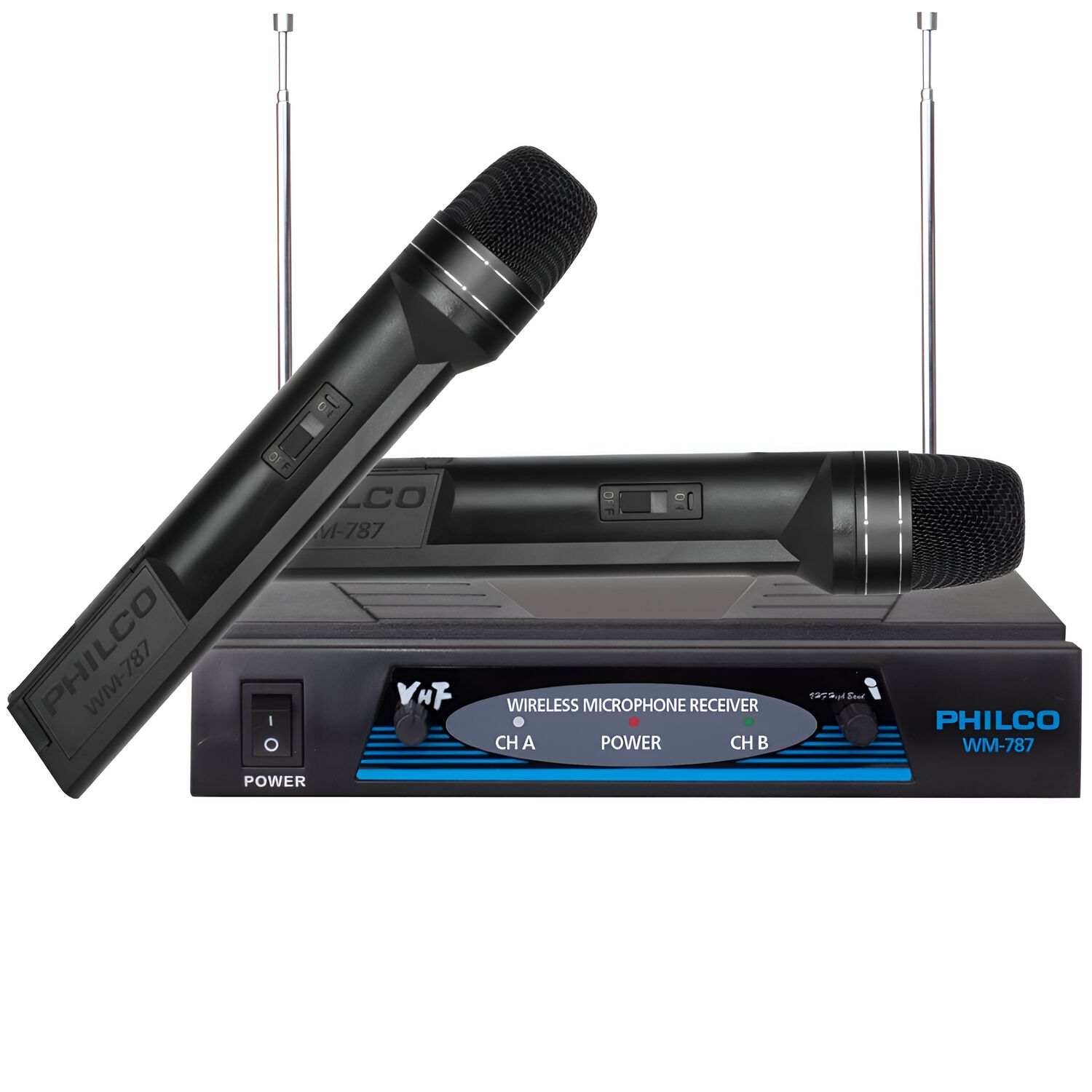Pack De 2 Micr&oacute;fonos Inal&aacute;mbricos Vhf Pro Wm-787 Audio Hd image number 4.0