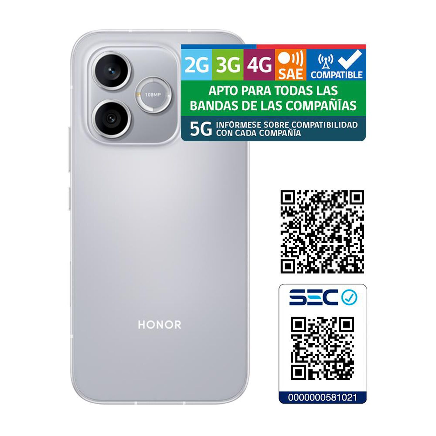 Smartphone Honor 600e / 5G / 512 GB / Gris / Liberado + SuperCharge 45W image number 8.0