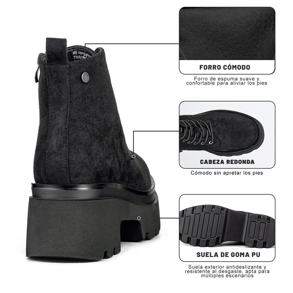 Bot&iacute;n Taco Mujer Casual Pu Textil Weide Dh31 image number 8.0