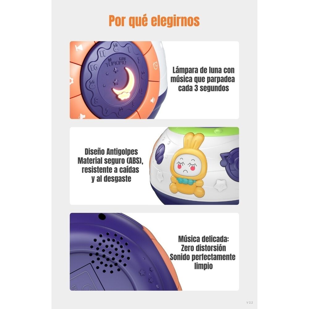 Proyector Inteligente L&aacute;mpara Luz Melod&iacute;a Espanta Cuco Tm168 image number 4.0