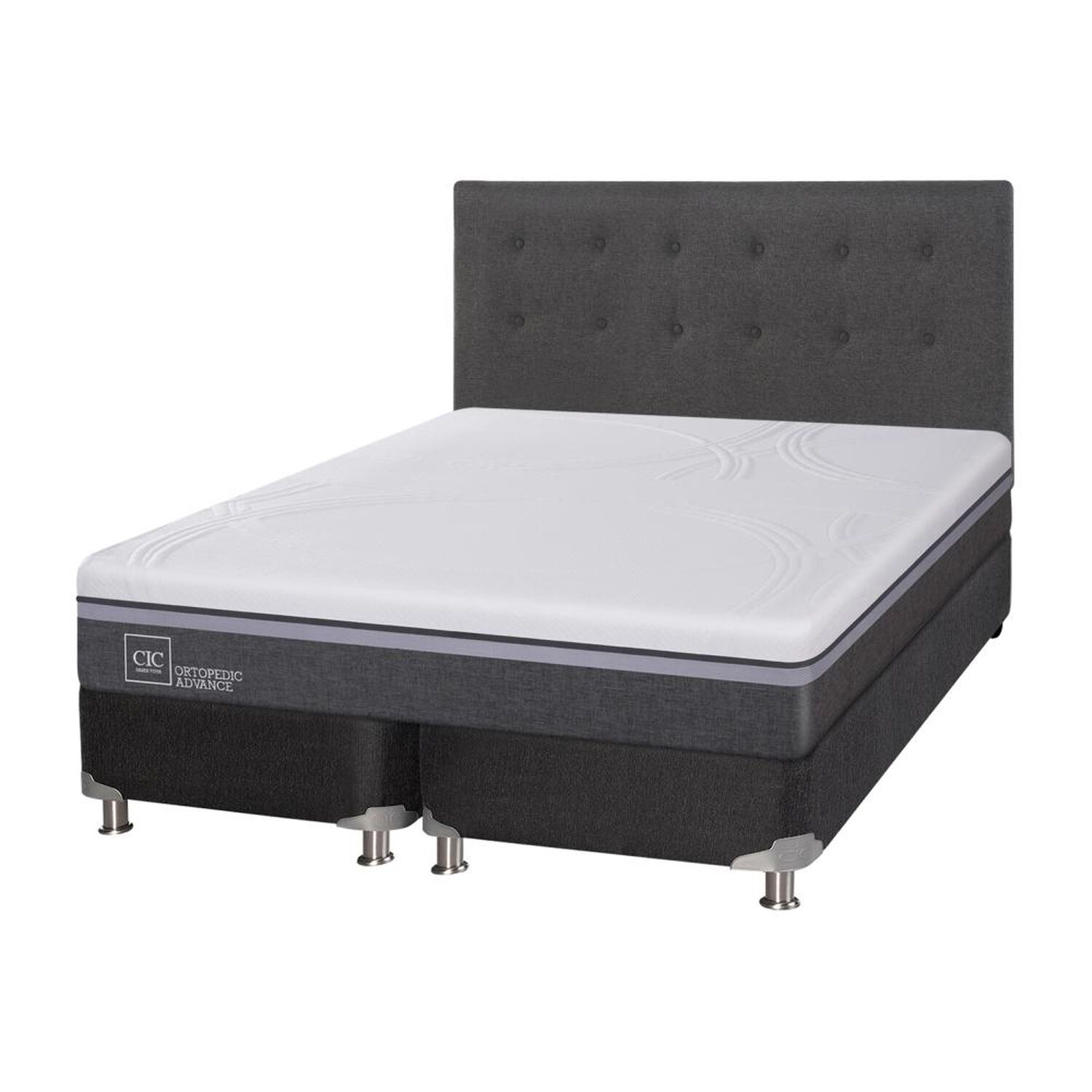 Box Spring Cic Ortopedic / 2 Plazas / Base Dividida  + Respaldo image number 1.0