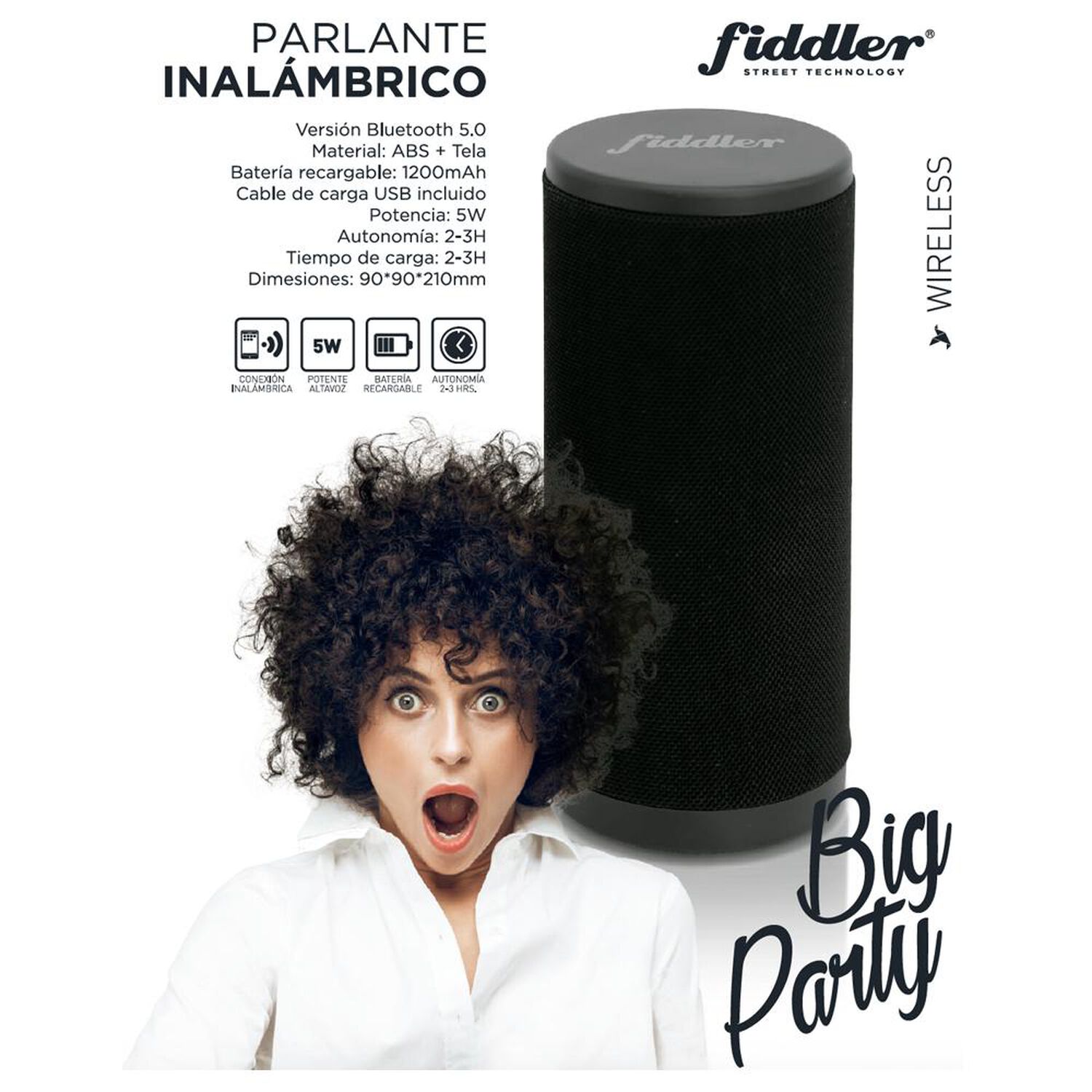 Parlante Bluetooth Fiddler Big Party image number 2.0