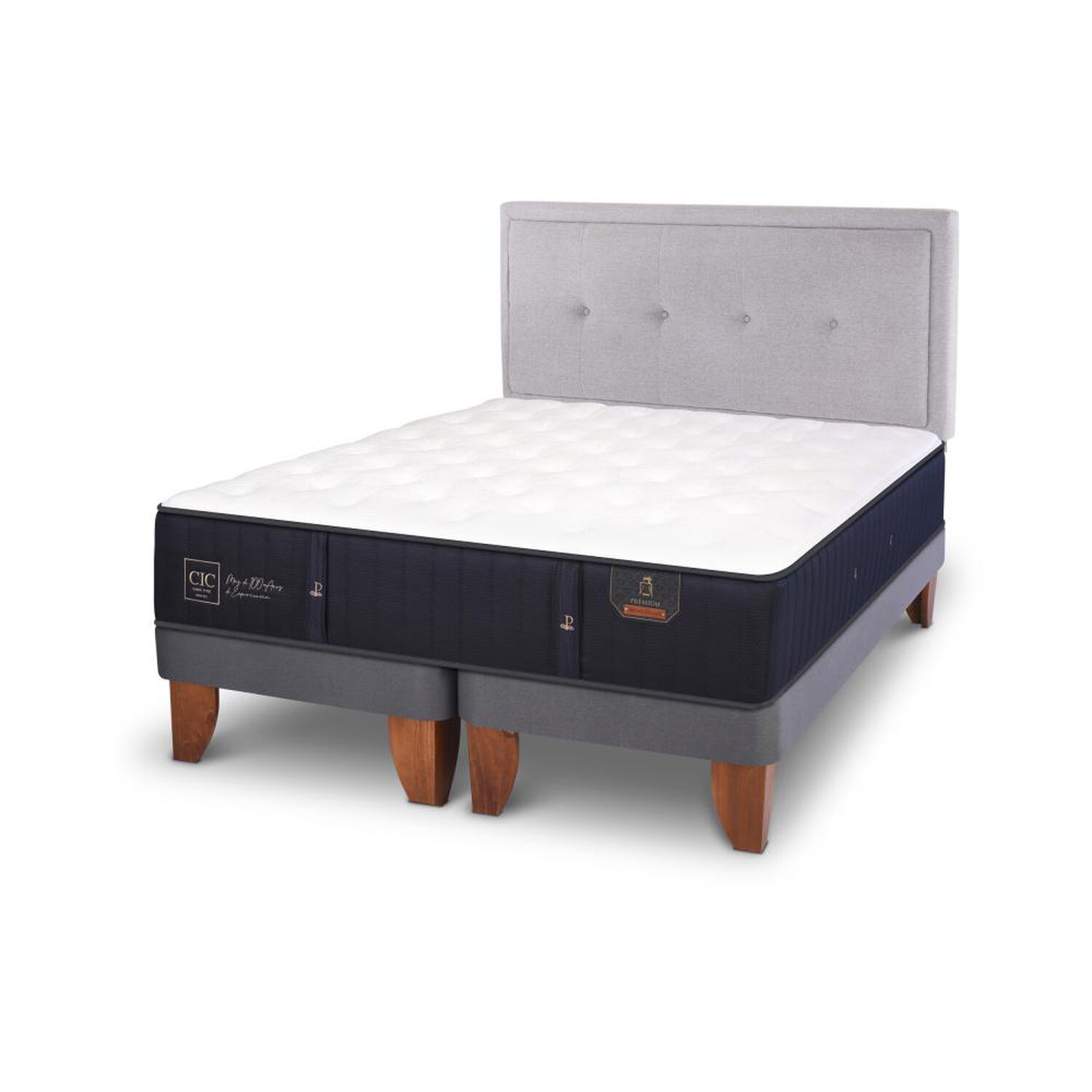 Cama Europea Cic Premium / 2 Plazas / Base Dividida + Respaldo image number 3.0