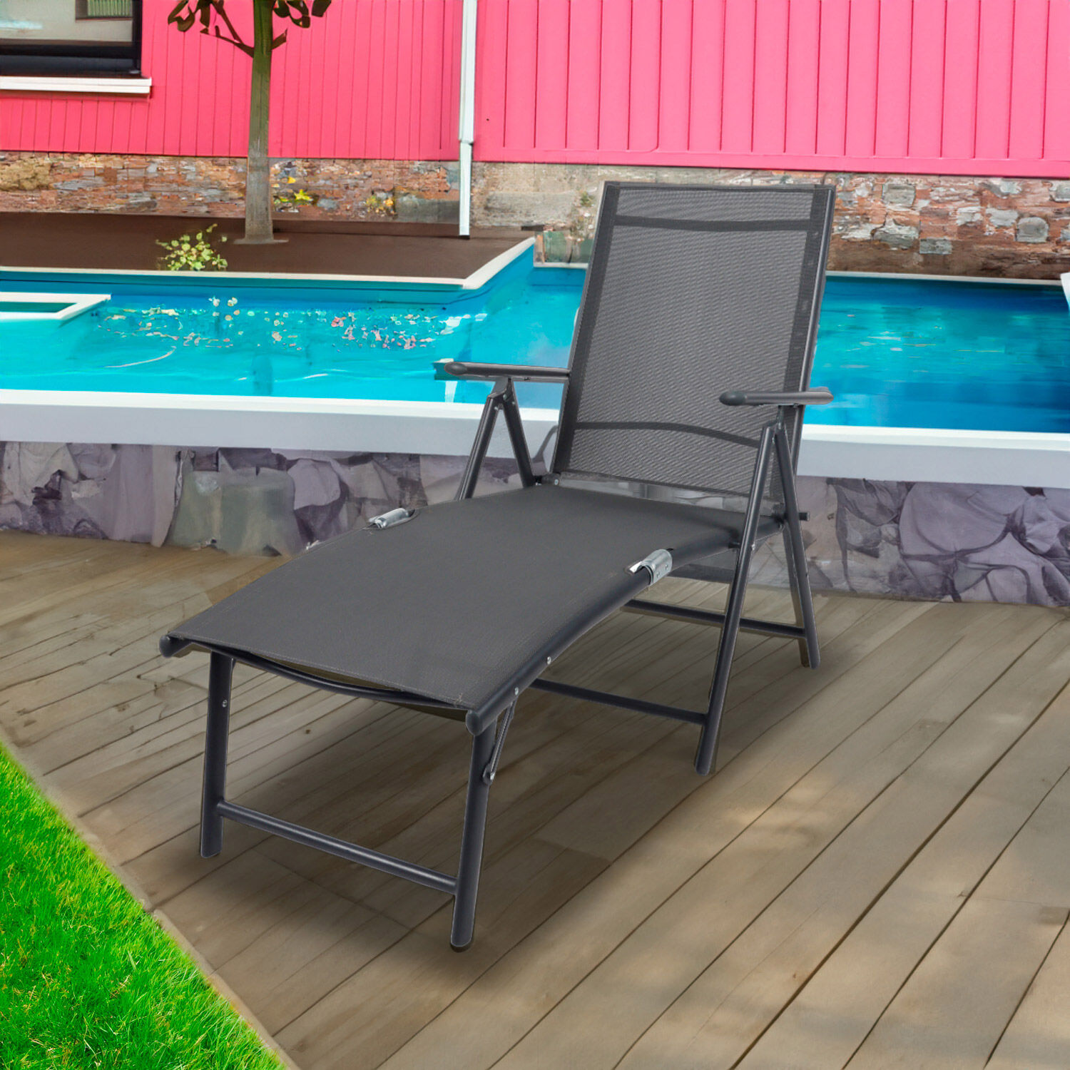 Reposera Aluminio Plegable Gris image number 5.0