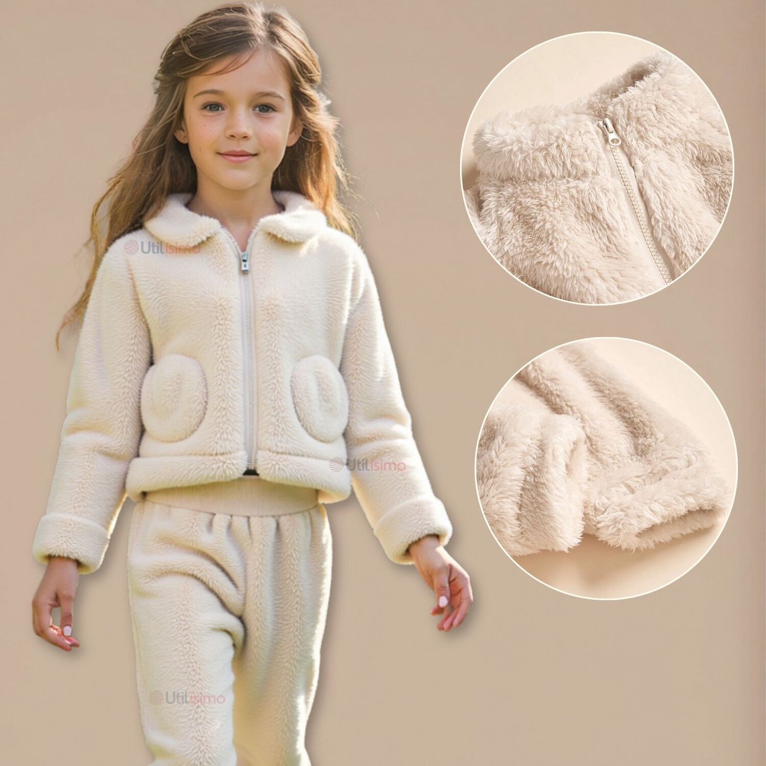 Conjunto Frizado Polar 2 Piezas Ni&ntilde;a Blanco image number 0.0