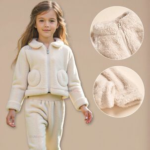 Conjunto Frizado Polar 2 Piezas Ni&ntilde;a Blanco