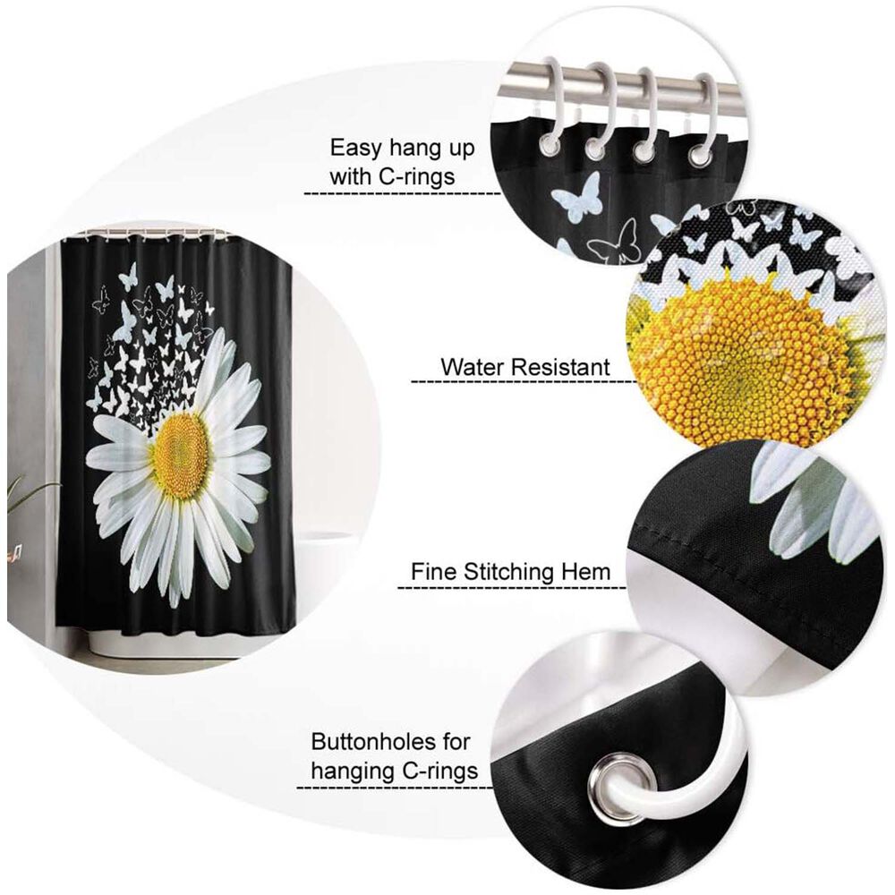 Juego De Cortina Y Alfombra Para El Ba&ntilde;o 04 Piezas Mod03 image number 1.0