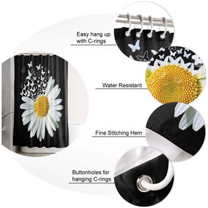 Juego De Cortina Y Alfombra Para El Ba&ntilde;o 04 Piezas Mod03