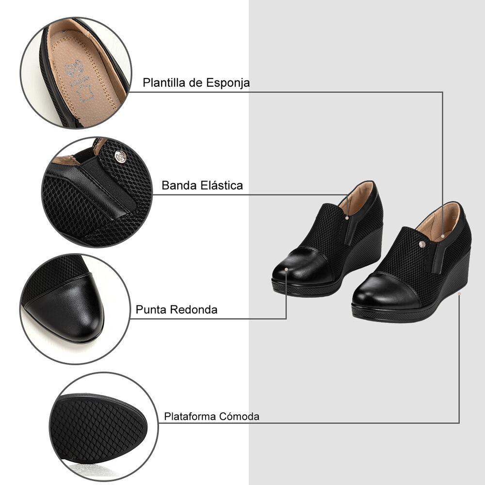 Mocasin Negro Formal Mujer Weide Jml01 image number 5.0