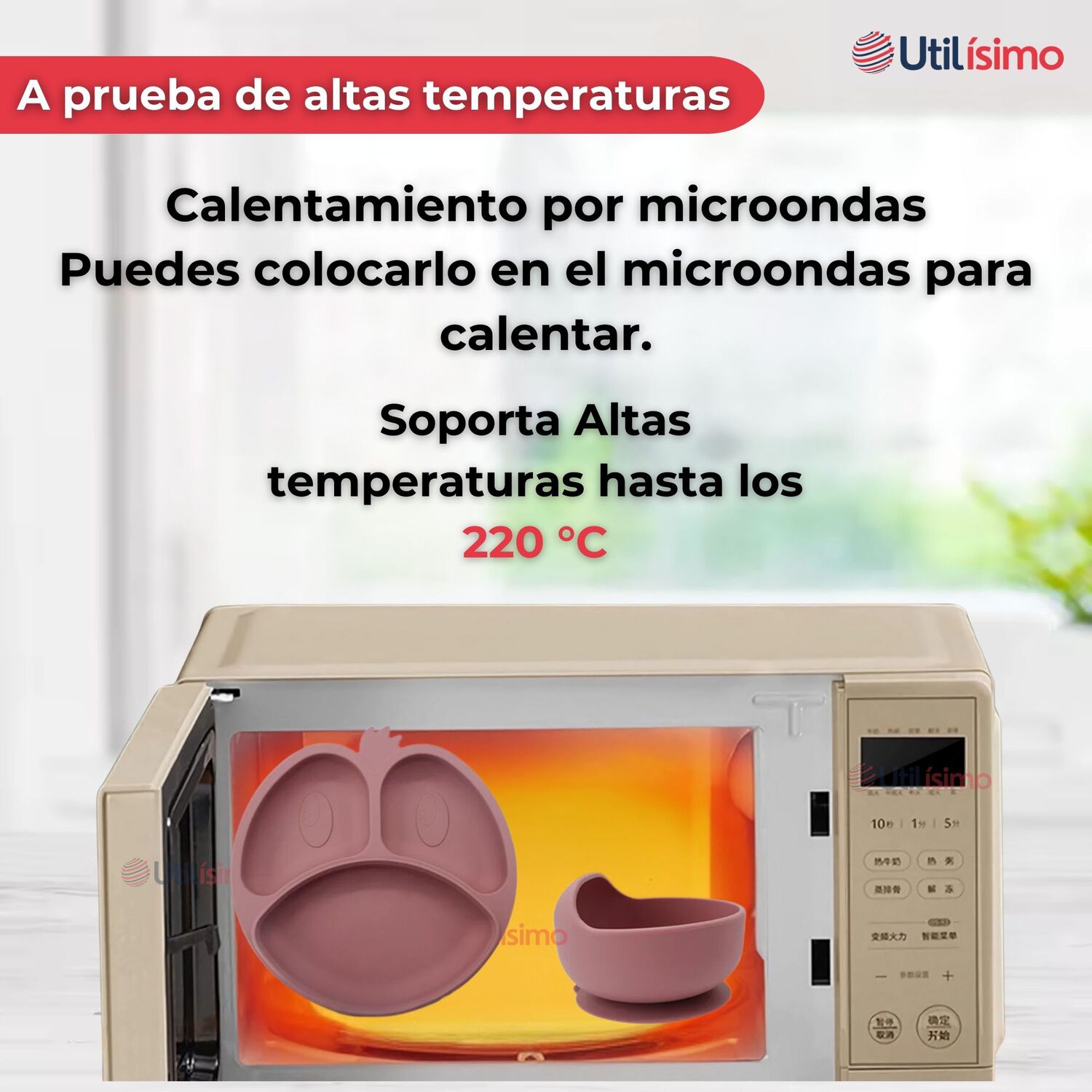 Set De Alimentaci&oacute;n Beb&eacute; Silicona De Formas 6 Piezas Libre Bpa Color Rosa Oscuro image number 3.0