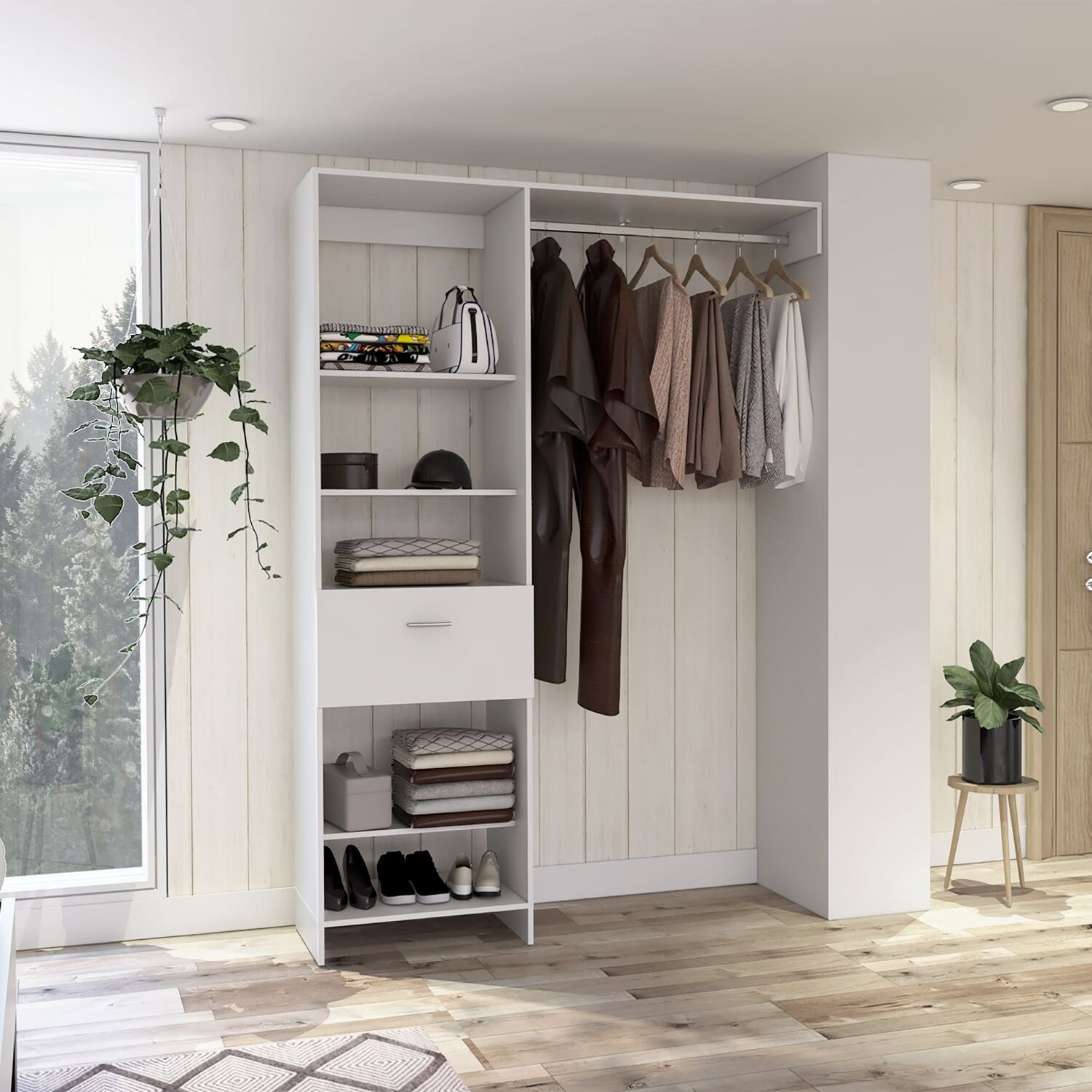 Closet 1 Caj&oacute;n 5 Repisas Fm-014b - Blanco image number 5.0