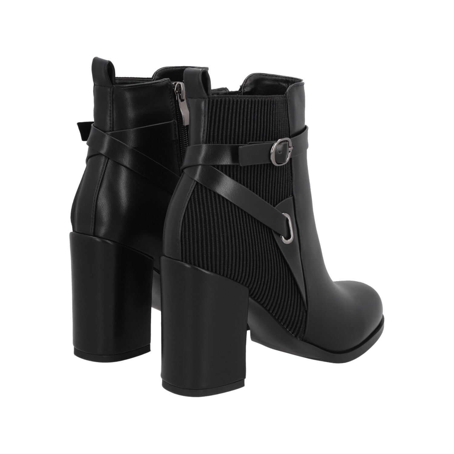 Botin Mujer Negro Taco Alto Serena Police image number 3.0