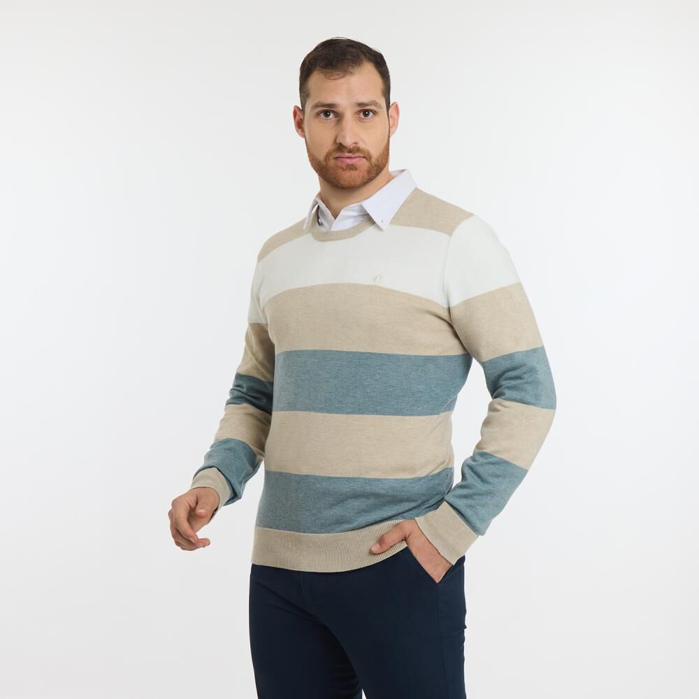 Sweater Rayas Regular Manga Larga Cuello Redondo Hombre Herald image number 2.0