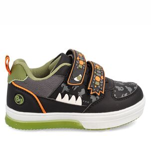 Zapatilla Ni&ntilde;o Bubblegummers Luces Neon Negro-naranja
