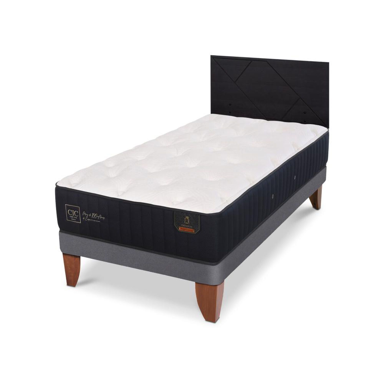 Cama Europea Cic Linea Premium / 1.5 Plazas / Base Normal + Respaldo image number 4.0