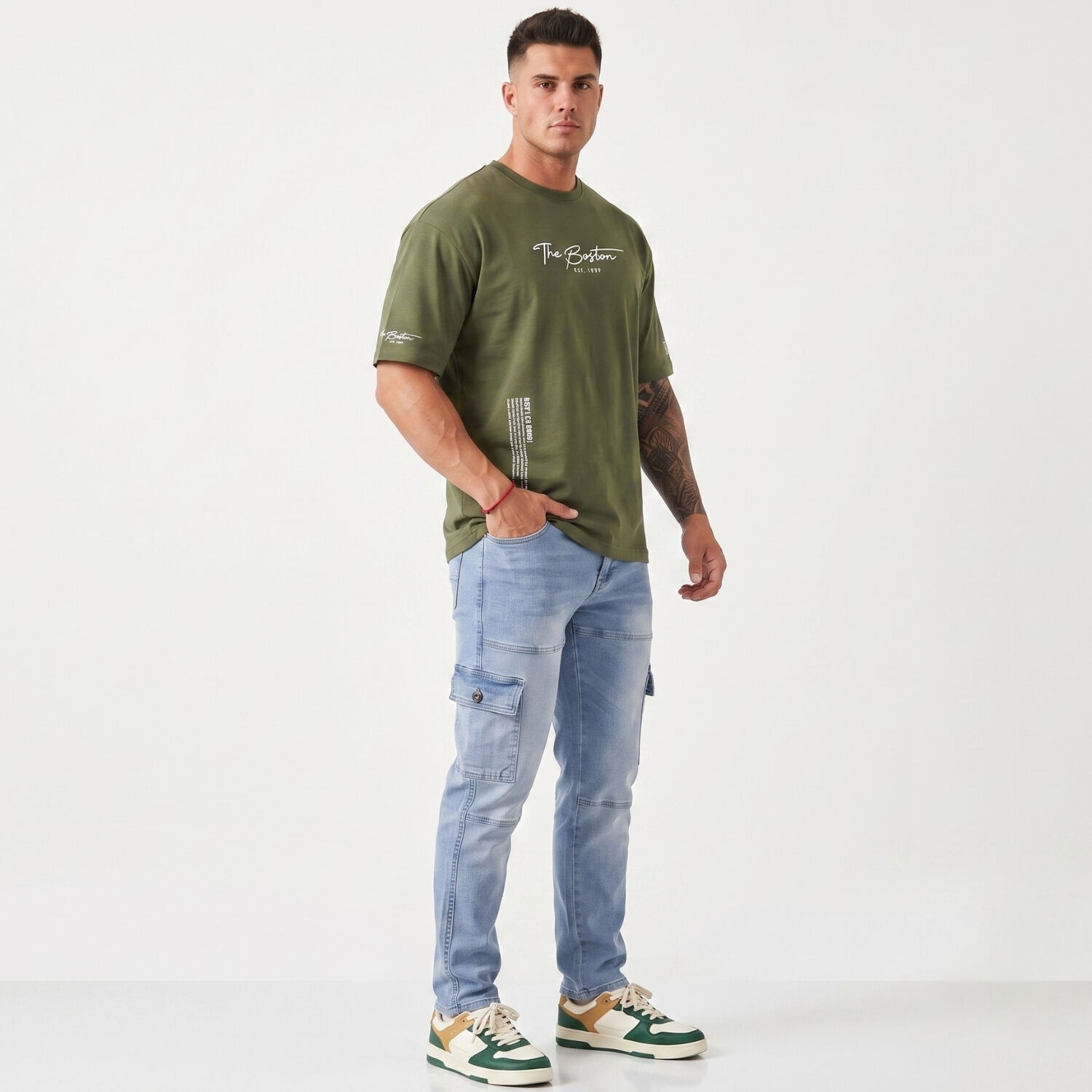 Pantalon Jeans Cargo Hombre Mosaico image number 1.0