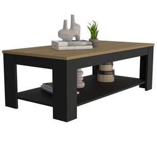 Mesa De Centro 120x60x41,5 Cm Cafe Claro Y Negro