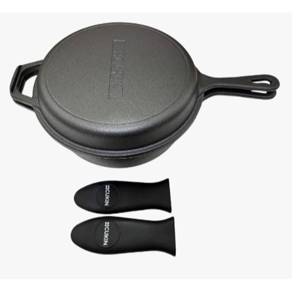 Dutch Oven 26cm 2 Sartenes Hierro Fundido + 2 Grip - Cukin image number 0.0
