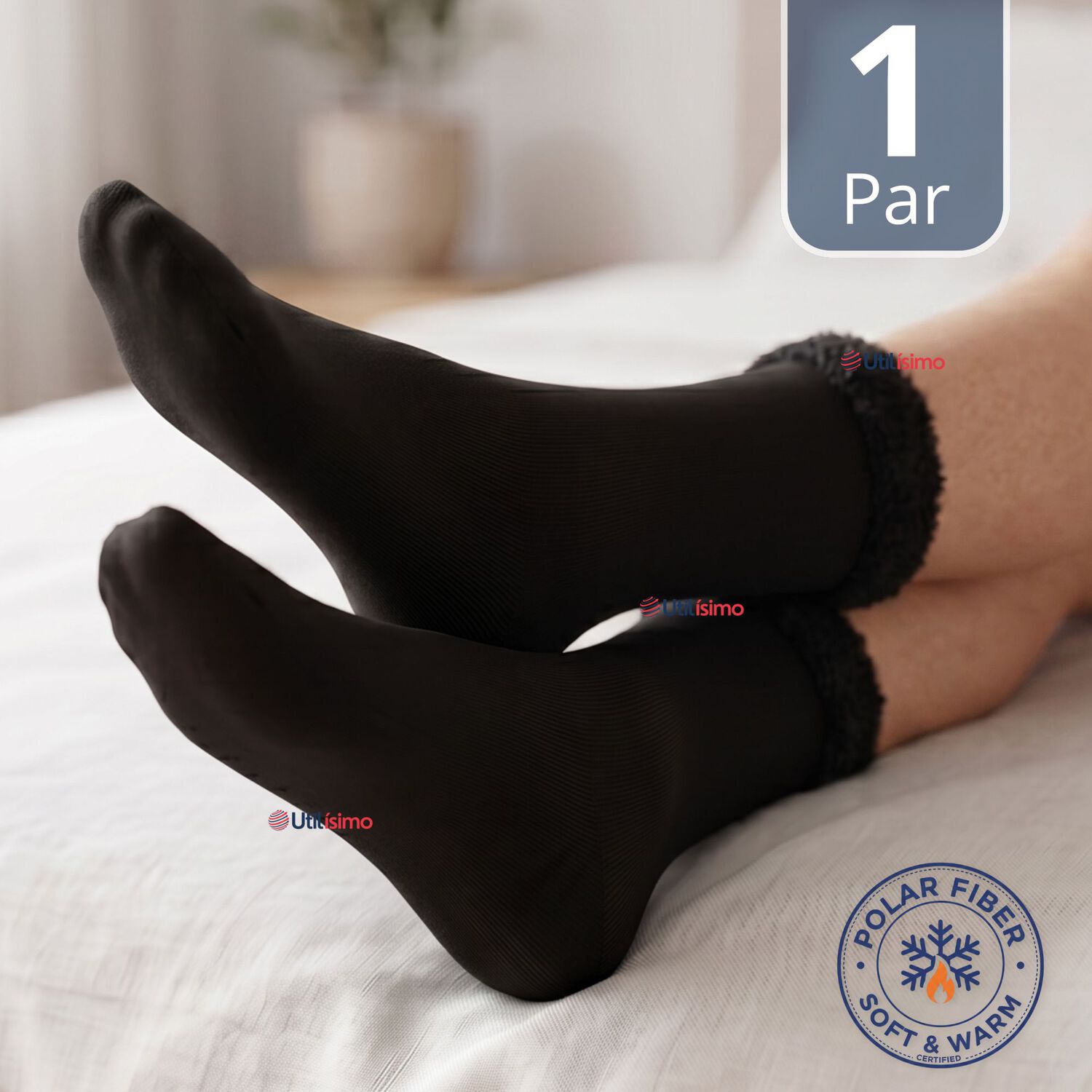 Calcet&iacute;n Chiporro Mujer Ultra T&eacute;rmico Negro Invierno Polar 1 Par image number 0.0