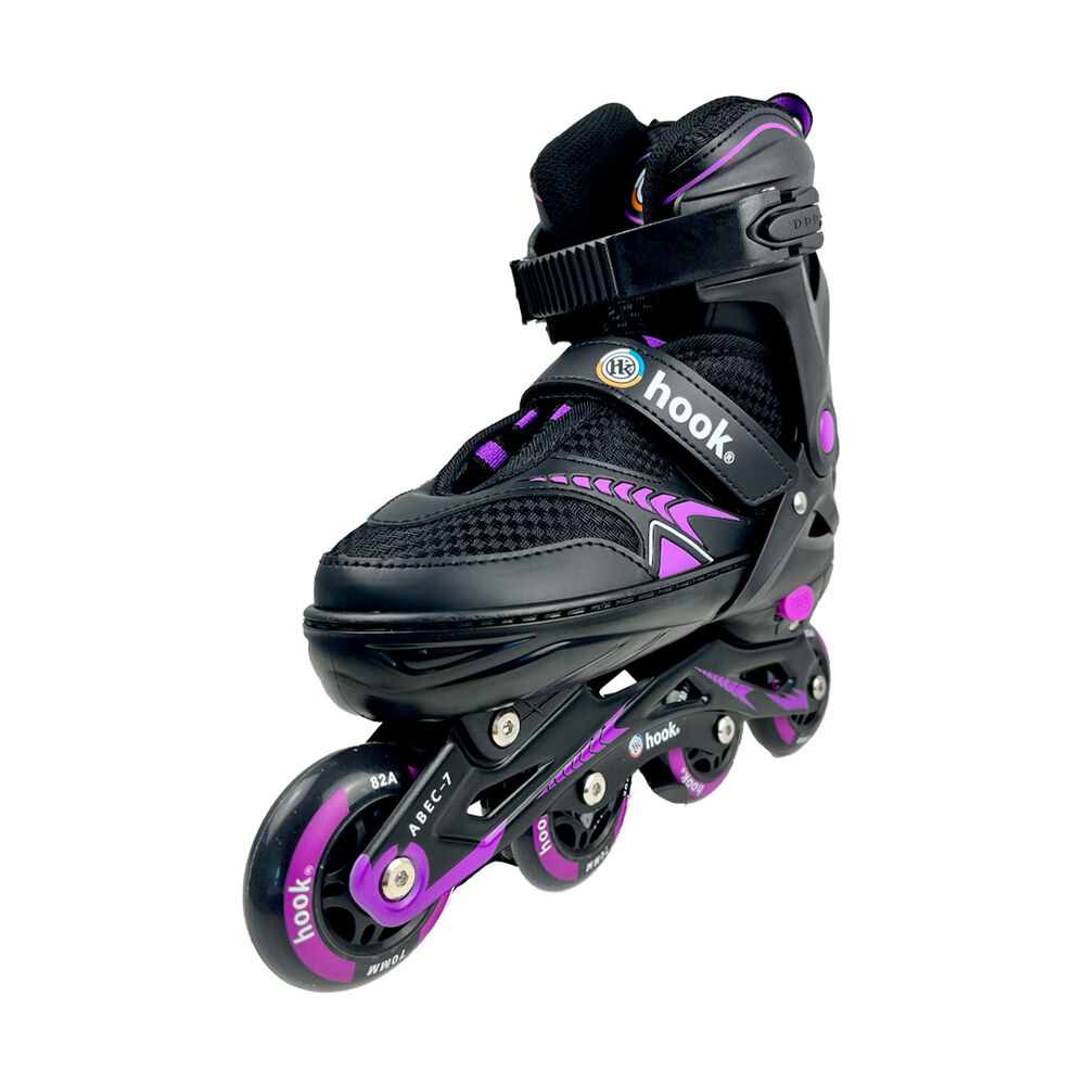 Patines En Linea Extensibles Hook Fitness Morado M (34-37) image number 0.0