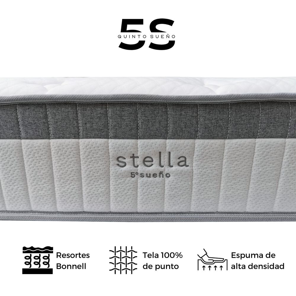 Cama Europea 2 Plazas + Respaldo Tubular Madera Gris image number 2.0