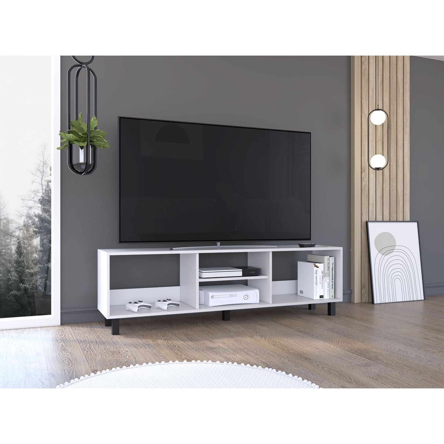 Rack Tv 70" Con 4 Espacios 47,5x160x35 Cm image number 4.0