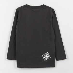 Polera Manga Larga Ni&ntilde;o Dise&ntilde;o Lineal Gris Sonic