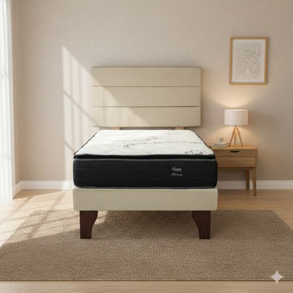 Cama Europea 1 Plaza 190 Plus Respaldo Atacama image number 0.0