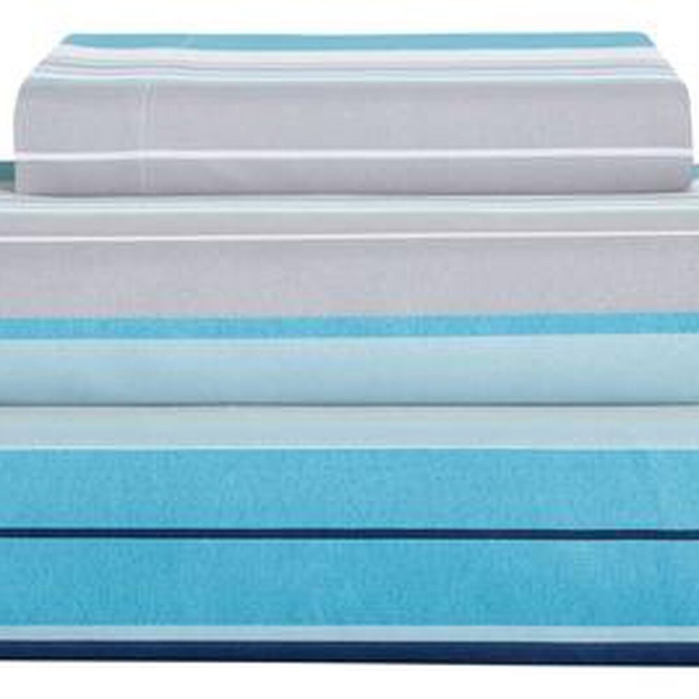 Sabana Andes Microfibra Estampada Raya Turquesa 1.5 Plaza image number 2.0